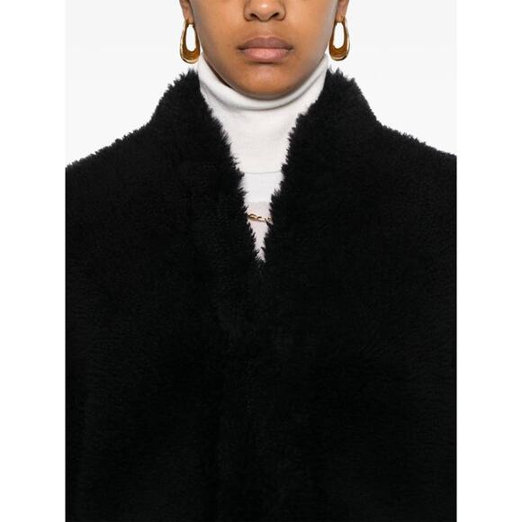 Toteme Cinched Shearling Jacket in Navy IT 40 US 8 - Picture 2 of 8